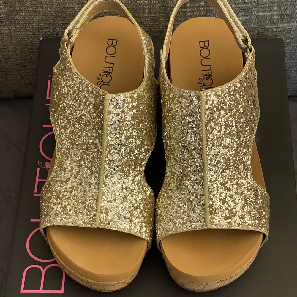 Corky’s Carley Gold Glitter Women's Shoes - New! Size 8 - Picture 1 of 4